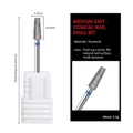Diamond nail drill bit PG-37 medium grit conical shape for Russian manicure prep - PG-37 Medium-Cone Shape