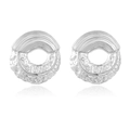 Polished silver geometric hoop earrings with unique hammered texture and vintage finish - 1139 Steel Color