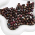 Iridescent 8-12mm dark resin round beads with gold foil effect for DIY jewelry making - 10mm / Purple (10pcs/pack)
