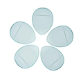 Set of 5 blue mini teardrop finger powder puffs with ribbon straps for makeup application - 5 Pcs/OPP Bag / Blue