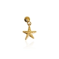 Miniature golden starfish pendant with textured finish for DIY jewelry necklaces - D01-Sea Star Style