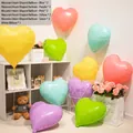 11-piece macaron heart foil balloon set with ribbon for romantic wedding party decor - 18 Inch Heart Macaron Mixed (10PCS)