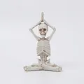Skeleton yoga meditation resin statue in antique white finish for home decor - Moon Worship - Distressed White