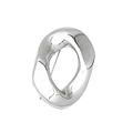 Irregular geometric silver brooch with a polished metallic finish for suits - Silver - Large