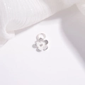 Detail of S925 sterling silver lotus flower pendant with connector ring for jewelry making - Five-Petal Flower / Silver