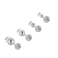 Silver stainless steel lip studs in sizes 2mm, 2.5mm, 3mm, and 4mm on white background - Sphere / 0.8*6*2mm / Steel