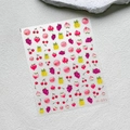 Stickers ongles 3D motifs fruits avec cerises et raisins sur support transparent, modèle M-991 - Thème Fruit Style B (M-991)
