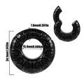 Black stainless steel ear gauges with Greek key pattern and detailed size dimensions - Style 3 / Black Greek Fret