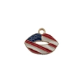 Lip-shaped American flag pendant for Independence Day earrings and jewelry DIY - USA Flag Lips