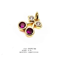 Exquisite gold cherry pendant with red zircon stones and cubic zirconia leaf details - Cherry (17)