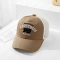 Detailed side view of khaki mesh baseball cap with 76 embroidery and breathable net back - 50cm (1-3 Years) / Style 78-Dark Khaki