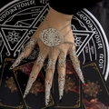 Pulsera de armadura gótica de plata filigrana con anillos para uñas para Halloween - Plateado