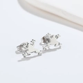 Minimalistische süße Frosch-Ohrstecker aus poliertem Edelstahl für Damen in Silber - Stahlfarbe