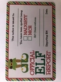 Close-up of Official Elf Report card for Christmas interaction with naughty or nice list - Style F/Elf Report