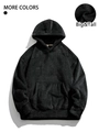 Felpa con cappuccio nera pesante Big & Tall da uomo con tasca a marsupio e polsini - XL / Nero