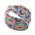 Fascia per capelli tie-dye a pois con nodo intrecciato in seta di latte per donna - FD033 Girasole Giallo Zenzero