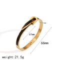 Bracciale da donna in acciaio inossidabile 18k con fibbia a ferro di cavallo oro - Nero (TB7163-BK)