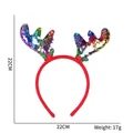 Christmas reindeer antler headband with red sequins and 22x22cm dimensions for party wear - Colorful Sequins Reindeer Ears