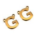 Paire de pendentifs lettre G en acier inoxydable doré poli pour bijoux DIY - Or - Lettre G / Ensemble de 20 Pièces