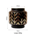 Large black and gold ceramic vase with geometric pattern dimensions height 15.5cm - Large (15.5cm) / Black Gold