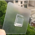 Transparent self-adhesive claw hook with square backing for wall-mounted storage racks - 6*6cm U-Shape Clip / Clear