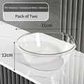 Set of two medium transparent white PET washbasins with 31cm diameter and 12cm height - Transparent Medium 2-Pack