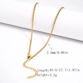 2.5mm gold box chain necklace in 18K plated stainless steel with dimensions and weight - 2.5mm Box Chain - Gold