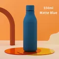 Insulated 550ml stainless steel water bottle in denim blue with a matte finish - Rubber Paint Denim Blue