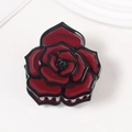 Pince à cheveux rose rouge foncé élégante avec bords noirs et finition brillante - Rouge Aubépine