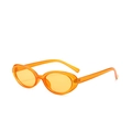 Kleine ovale Retro-Sonnenbrille mit orangefarbenem Rahmen und Metallscharnieren im Y2K-Stil - Oranger Rahmen Orange Gläser