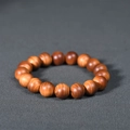 Polished 12mm Thuja sutchuenensis wood bead bracelet with natural dark ring patterns - 12mm*17 Beads / Ancient Red-Brown