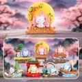 Collection of seven Chinese Nine-Tailed Fox figurines with scenic bases in various poses - A124 Chinese Style Nine-tailed Fox Small Box 6 / Full Box Set