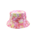 Vue détaillée du motif tie-dye rose et jaune sur un chapeau bob en coton pour femme - M(56-58cm) / Tie-Dye Rose Jaune Blanc (05)