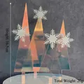 Iridescent acrylic Christmas tree and snowflake cake toppers for birthday party decor - Snowflake Christmas Tree Laser White