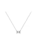 Elegante Halskette aus S925 Sterlingsilber mit rechteckigem Zirkonia Anhänger an O-Kette - 925er Silber / Silber