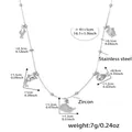 Collana marina in acciaio argento con ciondoli a delfino, tartaruga e balena in zircone - Collana Oceano Zirconia DIY Colore Acciaio