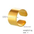 Dettagli dell'anello in acciaio inossidabile placcato oro 18K largo 13mm e peso 5,1g - US 6 / A006-Anello d'Oro