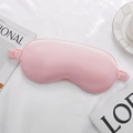 Pink silk-like sleep mask with elastic headband and smooth texture for eye protection - Light Pink