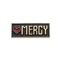 Pin's rectangulaire émaillé Mercy en pixel art avec un cœur rouge sur fond noir - Style Pixel MERCY (XZ9984)