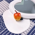 Cute artificial red apple hair clip with realistic gradient finish and black duckbill base - Crabapple