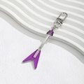 Creative purple V-shaped guitar keychain in polished alloy metal with enamel finish - Purple