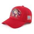 Rote Baseballkappe mit US-Flagge und Adler-Stickerei zum 250. Jahrestag der USA Gedenkhut - Erwachsene (55-60cm) / Rot