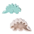 Ensemble moule en silicone 3D stégosaure vert pour décoration de gâteaux et bougies - Style Stégosaure Gris (50-3111-B)