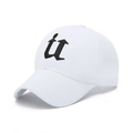 Classic white cotton baseball cap with black gothic letter U embroidery on front - Standard / White