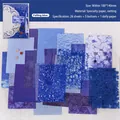 Falling Blue scrapbook kit with specialty paper, blue mesh, buttons and lace paper - Falling Blue