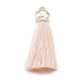 Pink and beige cotton tassel with gold metal cap and hanging loop for bags - Light Pink Tassel (KLJ6058-Z)