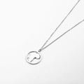 Silver stainless steel necklace with a hollowed-out Africa continent map pendant - Silver (Round Hollow Style)