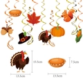 Thanksgiving Hängedekoration Wirbel mit Truthahn, Kürbis und Ahornblatt Motiven - Spiral-Dekorationen / Spiralen Und Karten