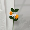 Handmade crochet orange fruit bouquet with green leaves and white flower for home decor - Orange