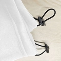 White hip-hop sweatpants detail with black drawstring and circular plastic adjustment buckle - S / Coffee